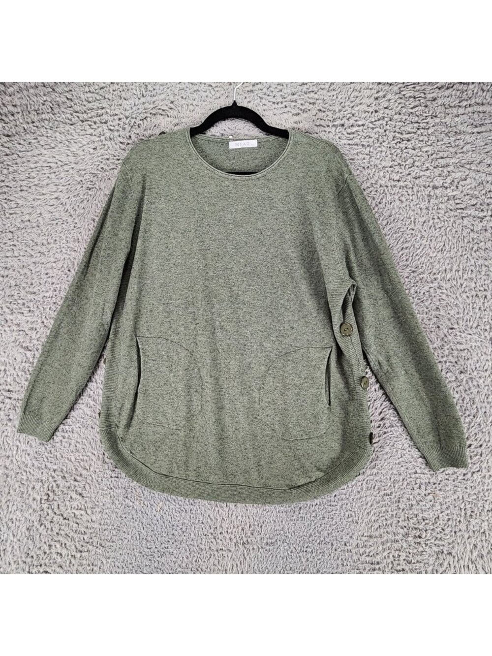 Miao Sweater Womens Medium Green Long Sleeve Pullover
